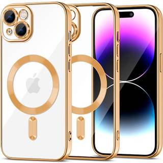 iPhone 15 Tech-Protect MagShine Cover - MagSafe Kompatibel - Gennemsigtig / Guld