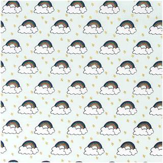 Stoff Regenbogen mint-gold 140cm - Mint, Gold