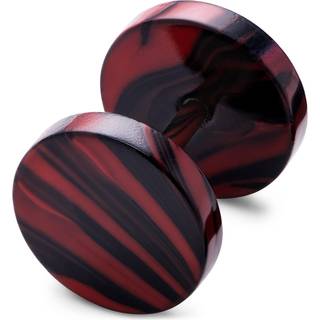Satago | 10 mm Sort & Rød Rustfri Stål Fake Plug Ørestik