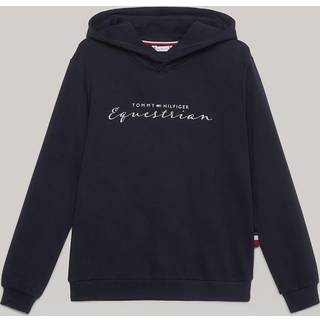 Tommy Hilfiger - Dame hoodie med metallisk logo, blå - M