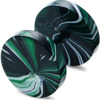 Satago | 10 mm Sort & Grøn Rustfri Stål Fake Plug Ørestik