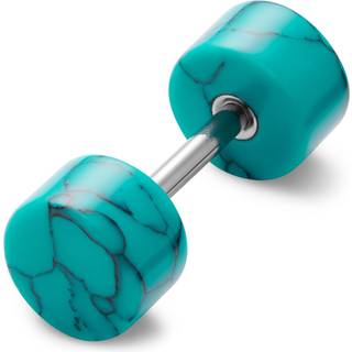 Satago | 6 mm Turkis & Rustfri Stål Fake Plug Ørering