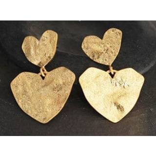 Mellow Moon - Heart On Heart Earring - Forgyldt