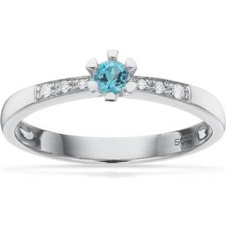 Vida Darling ring 8 kt. hvidguld m. 0,10ct topas og brillanter 0,04ct
