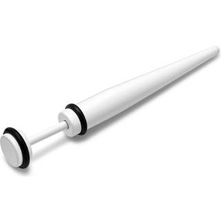 Satago | 6 mm Hvid Rustfri Stål Fake Plug Ørering