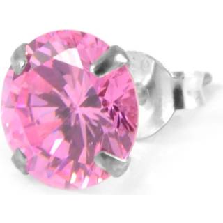 Pink Rund 8mm Zirkon Ørering