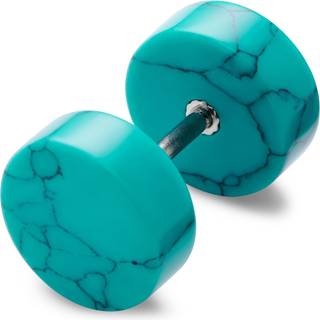 Satago | 10 mm Turkis & Rustfri Stål Fake Plug Ørering