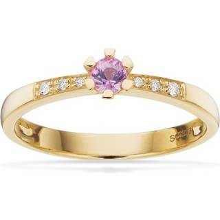 Vida Darling ring 8 kt. guld m. pink safir og brillanter