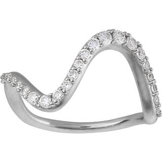 ByBiehl Wave Sparkle Ring i sølv med cz, stor