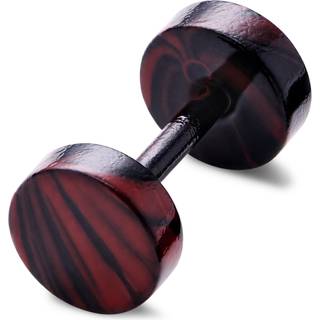 Satago | 6 mm Sort & Rød Rustfri Stål Fake Plug Ørestik
