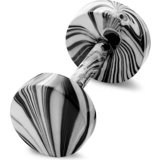 Satago | 6 mm Sort & Hvid Rustfri Stål Fake Plug Ørestik