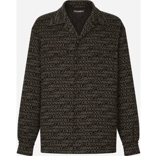 Dolce&Gabbana Logo jacquard cotton-blend overshirt - black - EU 39