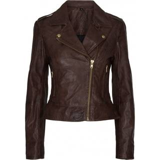 Notyz Biker Jacket Skind 10961-New Almond Brown W. Gold Acc. (34)