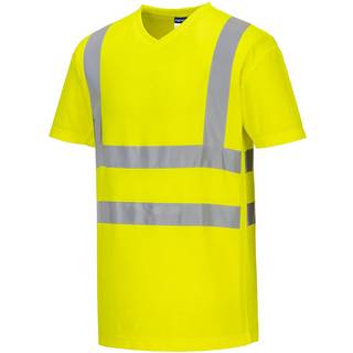 V-Neck T-shit med mesh indsæt - gul (Størrelse: S)
