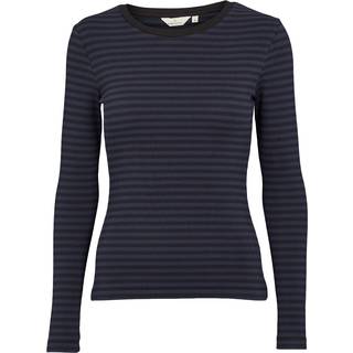 Ludmilla LS Tee - Black/Navy S - 96% Cotton (Organic), 4% Elastane - T-shirts