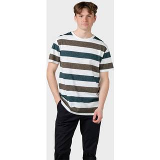Klitmøller Collective - George tee - Olive/moss green stripes - XL