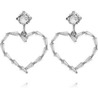Baguette Heart øreringe crystal rhodium