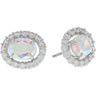 Kate Spade New York Silver Horizontal Oval Halo Studs - Silver