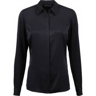 Stenströms Susan Sort silkeskjorte | Dame |Dameskjorter & Bluser | Feminine | Størrelse: 42 | Sort | Solid | Lange Ærmer