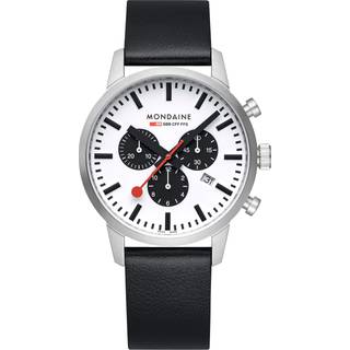 Mondaine Neo SBB Chrono White Dial Grape Leather Strap Men's Watch MSD.41410.LBV