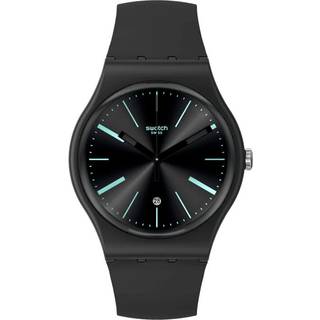 Swatch Holiday Collection A Dash Of Green Black Dial Silicone Strap Unisex Watch SO29B404