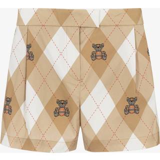 Burberry Kids Thomas Bear argyle cotton shorts - beige - Y 14