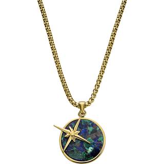 Atlas | Guldfarvet Azur Malakit og Nordstjerne Halskæde med Vedhæng