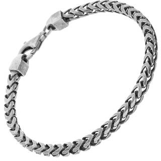 trendor 15862 Herrenarmband 925 Silber Oxydiert Fuchsschwanzkette 4,3 mm breit