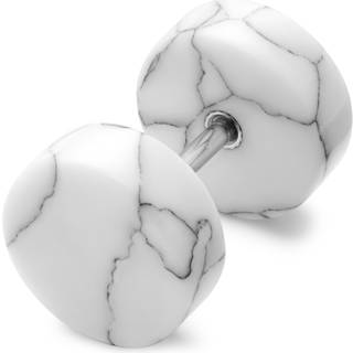 Satago | 10 mm Hvid Turkis & Rustfri Stål Fake Plug Ørering