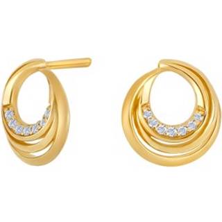 Siersbøl 14kt. guldøreringe med diamant 0,04ct W/SI