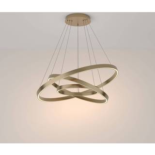Maytoni LED hængelampe Rim, 3 lyskilder, messingfarvet, 3000K