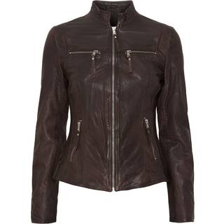 Notyz Biker Jacket 1132RF Skindjakke - Almond Brown with Silver