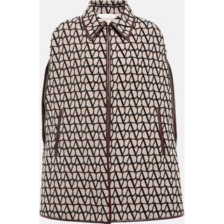 Valentino Toile Iconographe leather-trimmed cape - beige - XXS