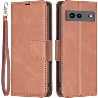 SKALO Google Pixel 7a Flip Cover m. pung i PU-læder - Brun