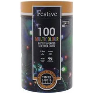 Festive Productions WOWooO 100 LED-kædelamper : Batteri/Timer : Flerfarvet
