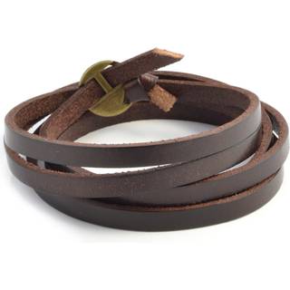 Brunt Justerbart Snoet Læderarmbånd