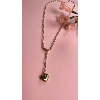 Mellow Moon - Heart Chain Necklace - Forgyldt