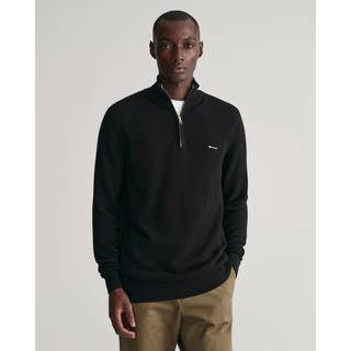 GANT Herre Bomuldspiqué sweater med halv lynlås (M)