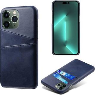 SKALO iPhone 15 Pro PU-læder Kortholder Cover - Blå