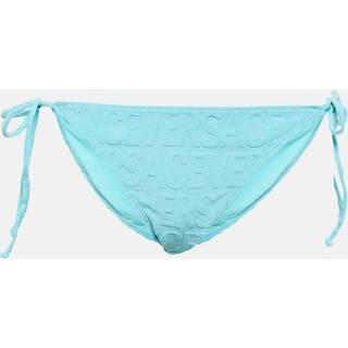 Versace x Dua Lipa logo terry bikini bottoms - blue - L