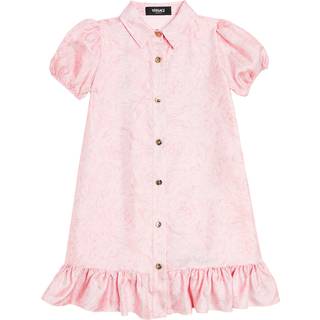 Versace Kids Barocco silk twill dress - pink - Y 10