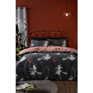 Bedlam Bedlam Grey Flying Witches Glow in the Dark Duvet Cover Set