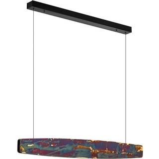 Quitani Persida LED-pendel, 98 cm, slagmetal, guld