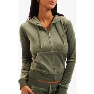 Juicy Couture Juicy Couture Light Green Zip Through Velour Womens Robertson Zip Up Hoodie