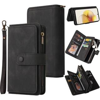 SKALO Motorola Moto G73 5G Big Wallet 17-RUM Pungetui - Sort