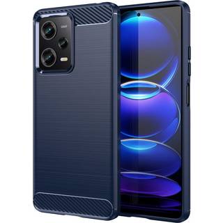 SKALO Xiaomi Redmi Note 12 Pro 5G Armor Carbon Stødsikker TPU-cover - Blå
