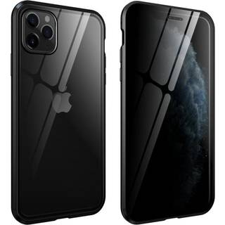 iPhone 11 Pro 360° Magnetisk Cover m. Glas Bagside og Forside m. Privacy Funktion - Sort