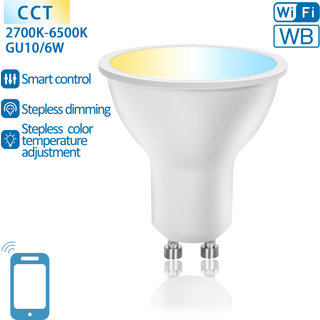WB Smart LED GU10 6W CCT - Kulør : CCT (Varm til Kold Hvid)