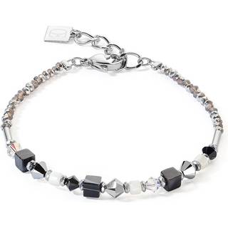 Coeur De Lion Silver Black and White Crytal Bracelet - Silver - 18cm