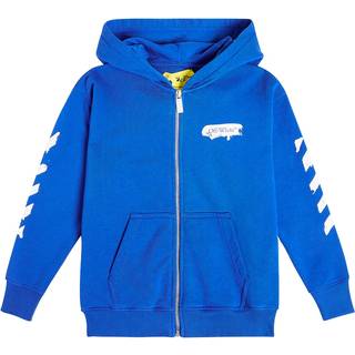 Off-White Kids Logo cotton hoodie - blue - Y 10